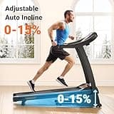 THERUN Treadmill with Incline, Auto Hydraulic Foldable Running Machine with 3.5HP Powerful Motor & 300 LBS Weight Capacity, Folding Incline Treadmill with 15 Levels & 18 Programs, 1-16 km/h