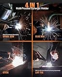 HITBOX 200A Portable MIG Welder 240V, Gasless 4-in-1 Digital Upgraded MIG/Flux Core/ARC/Lift TIG/Spool Gun Inverter Welding Machine with Ultra LED Display (HIM200)