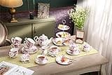 London Boutique Cups Mugs Set 4 Fine China Shabby Chic Vintage Retro Design in Gift Box 330ML (Bird Rose Butterfly)