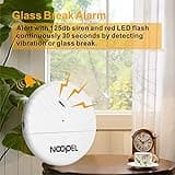 Window Alarm 5 Pack, 125DB Loud Glass Break Sensors, Detects Glassbreak & Vibration, with Adjustable Sensitivity, Fit for Any Window for Indoor Home Office Security
