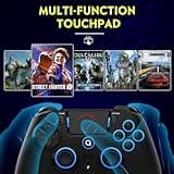 QRD Spark N5 Wireless Controller for PS5 Pro Slim PS4 PS3 PS2 Steam Deck PC Windows Mac iOS Android TV Box, Halleffect Gamepad Joystick with Touchpad, 6 Axis Gyro, Dual Vibration, Mapping, Macro