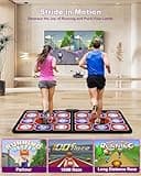 Acelufly Dance Mat, Electronic Dance Mat for TV with Camera, Double Dance Mats with Wireless Controller, Non-Slip Dance Game Fitness Pad for Kids Adults, Gift for Girls Boys (Black)