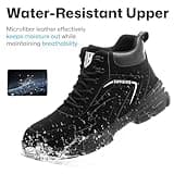 Nasogetch Safety Boots Waterproof Work Boots Lightweight Steel Toe Cap Boots for Men Women Safety Trainers Non-Slip 9193 Black 10 UK Label Size 44