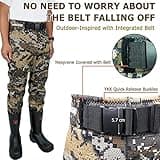UNISPO Neoprene Bootfoot Waist Waders Durable Rubber Boots with 3M Thinsulation Reinforced Waist Belt and Knees Pad for Hunting Fly Fishing Wader Men and Women are available(Size: UK_10.5)