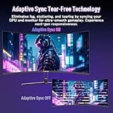 Amzfast 34-Inch Curved Ultrawide Gaming Monitor - UWQHD (3440x1440), 240Hz, 1ms MPRT, 1500R, Adaptive-Sync | Dual HDMI 2.1 & DisplayPort 1.4 | VESA Mount | Flicker-Free | AMZG34C5Q Pro