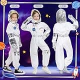 TOLOYE Astronaut Costume for Kids With Helmet, Bag and Gloves - Space Adventure Fancy Dress for Carnival, Cosplay Party, Role Play (S)
