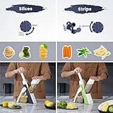 SUPMAKIN Safest Mandoline Vegetable Slicer, Potato Chip Cutter, Multifunctional Veg Chopper with 4 Cutting Modes to Slice, Dice, Chop, Julienne, Best Kitchen Gadgets Once for All Blue