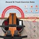 Rowing Machine, Water Foldable Rowing Machine for Home Gym, Fitness Exercise Machine with Bluetooth, 350LB Weight Capacity, App Compatible, Built-in Monitor