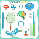 Outdoor Sports Game Set – 8-in-1 Backyard and Beach Games with flying disk, Badminton, Toss Games, Catch Ball, and Portable Storage Bag