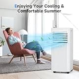 Air Conditioning Unit 9000 BTU, LEENON Portable Air Conditioners, 4-in-1 Cooling Dehumidifier Fan & Sleep Mode, 2-Speeds Air Conditioners for Home, Remote Control, 24H Timer, Window Kit Included