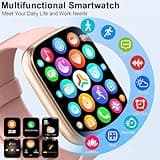 Smart Watch for Men Women Answer/Make Call, 1.95" HD Touch Screen Fitness Watch with Heart Rate/SpO2/Sleep Monitor/Step Counter, 100+ Sports IP68 Waterproof Activity Tracker Watch for Android iOS Pink