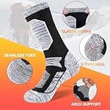 Niofind Mens Thermal Socks Thick Warm Winter Work Boot Socks, Cushioned Cotton Outdoor Sports Crew Sock for Walking Hiking Cycling Running Multipack 5 Pairs, Multicolor 6-8