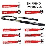 BEAR GRIP - Elite Speed Skipping Rope for Fitness Conditioning, Self-Locking Anti-Slip Handles for Crossfit, MMA & Boxing, Adjustable, HIIT & Cardio Workouts for Men & Women - Black Aluminium