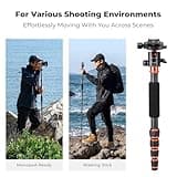 K&F Concept 61" Carbon Fibre Camera Tripod, Lightweight Compact Tripod with 2 Sections Central Column, Low Profile Ball Head and Carry Bag for DSLR Camera A225C0+BH-25L