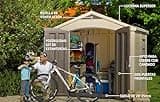Keter Factor 8 x 6 ft Outdoor Storage Shed, Beige/Brown