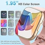 Smart Watch for Men Women Answer/Make Call, 1.95" HD Touch Screen Fitness Watch with Heart Rate/SpO2/Sleep Monitor/Step Counter, 100+ Sports IP68 Waterproof Activity Tracker Watch for Android iOS Pink