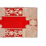 Red Velvet Pooja Cloth Mat Aasan Decorative Cloth (Size: 18 Inches X 11 Inches) for Multipurpose Traditional Decorations Item & Article - Yellow Laxmi