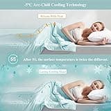 Elegear Cooling Quilt For Naked Sleepers or Night Sweats, Q-Max 0.5 Arc-Chill 3.0 Summer Cool Fiber Duvet for Travel, Adult and Hot Sleepers, Softness, Comfort, 200x220cm, Double Bed Size, Lake Green