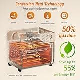 HYSapientia® 24L Air Fryer Oven With Rotisserie Large XXL Digital Knob 1800W 10 in 1 airfryer Countertop Convection Mini Toaster Oven electric and grill, Stainless steel inner, Full Accessory Set