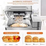 Bread Maker Machines 19 in 1, Stainless Steel Breadmaker with Nut Automatic Dispenser, 2.2LB Large Bread Machine, Nonstick Pan, LCD Touch Panel, Gluten Free, Dough Maker, Jam, Yogurt by KITCANIS