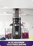 ACOQOOS Juicer Machines, 135MM Wide Chute for Whole Fruit and Vegetable,1.8L Auto-Feed Time-Saver, Slow Masticating High Yield, Easy to Clean Cold Press Juicer with 2 Cups, Black