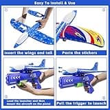 Doloowee Aeroplane Toys for 4 5 6 7 8 9 10 Years Old Boys, Airplane Launcher with 3 Foam Glider Planes, 2 Flight Mode, Kids Outdoor & Garden Toy, Birthday Gift for Kids Aged 3-10