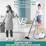 KROQO Steam Cleaner, Steam Mop with 23 Accessories, Powerful Multipurpose Portable Steamer for Cleaning to Remove Grime, Grease, for Multi-Purpose and Multi-Surface Floors, 16.4ft Power Cord
