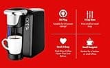 KPod K-Cup Compatible Coffee Machine, 21 Pod Starter Kit Bundle, K-Cup Compatible, UK Plug, Push Button Controls, Energy Saving Mode, Long Coffee Maker, Black