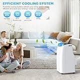 Humhold 12000 BTU Portable Air Conditioner with Remote Control, 3 in 1 AC Cooling Unit with Fan and Dehumidifier, Refreshes Room Up to 500 Square Feet, Mode