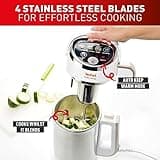 Tefal Easy Soup and Smoothie Maker, 1.2 Litre Jug, 5 Programs, Smooth and Chunky Soup, Smoothie, Compote, Auto-Clean, 1000W, Digital Control, Stainless Steel, Compact BL841140