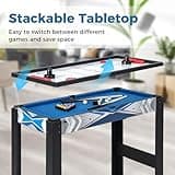 Maxmass 36’’ Multi Games Table Set, 6 in 1 Combo Sports Play Table with Basketball, Table Tennis, Air Hockey, Billiards, Bowling and Shuffleboard, Combination Table Playset for Gathering Party Arcade