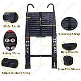 Aluminium 5m Telescopic Ladder - Extendable, Portable, Multi-Purpose, Sturdy & Safe for Climbing, Folding Roof Loft Ladder, 150KG Capacity