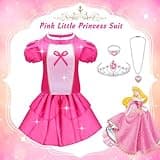 Tesok Princess Costumes for Girls,16 Pcs Princess Dress Up Clothes for Little Girl Fancy Dress Up Clothes for Kids Toddlers Party Birthday Gifts for Girls Age 3 4 5 6 7 8+ Year Old