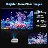 4K Ultra HD Daytime Home Theater Projector High Bright 14300 Lumens Smart Movie Projector HDR Daylight WiFi6 Bluetooth RJ45 LAN Outdoor Gaming Projectors Keystone Zoom Outdoor Home Entertainment Work
