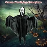 Tihokile Halloween Horror Scream Mask, Ghost Face Mask for Children and Adults, Unisex, Suitable for Haunted Houses, Latex Mask