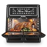 Breville Halo Flexi Air Fryer | Digital Dual Air Fryer Oven | 11L: Serves 10+ People | Fry, Bake, Grill, Roast & Reheat | 2400 W | Save £65 a Year on Energy Bills* | Black [VDF130]