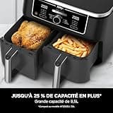 Ninja Foodi MAX Dual Zone Hot Air Fryer [AF400EU] 9.5 L Capacity, 2 Compartments, 6 Functions, Aluminium, Grey Black