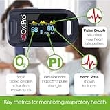 OxiPro OX2 - CE Certified - MHRA Registered Pulse Oximeter/Blood Oxygen Monitor - Finger Oxygen Saturation Monitor/SATS Monitor SpO2 - UK Approved Medical Device