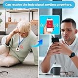 DAYTECH Tuya WiFi Smart SOS Call Button, Wireless Panic Button, Personal Alarm for Elderly Seniors Patient Disabled Handicapped, 2 Rechargable Emergency Buttons, only Supports 2.4GHz Wi-Fi, NO FEES