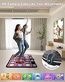 Acelufly Dance Mat, Electronic Dance Mat for TV with Camera, Double Dance Mats with Wireless Controller, Non-Slip Dance Game Fitness Pad for Kids Adults, Gift for Girls Boys (Black)