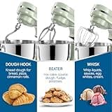 Vospeed Stand Mixer,5 Quarts 8-Speed 1000W Tilt-Head Food Mixer, Kitchen Electric Standing Mixer With Dough Hook, Whisk, Beater, Splash Guard & Mixing Bowl For (Green)