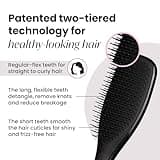 Tangle Teezer Ultimate Detangler Hairbrush - For Wet & Dry Hair - Detangling Brush for All Hair Types - Two-Tiered Teeth Reduce Breakage & Eliminate Knots - Liquorice Black
