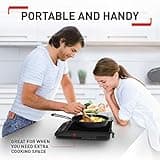 Tefal Everyday Portable Electric Induction Hob, 2 hours timer, 6 functions, 9 power level, 2100W, Kitchen, Student, Cooking, Caravan, Party, Black, IH201840