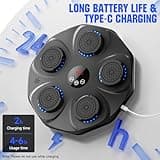 Music Boxing Machine, Smart Bluetooth Boxing Machine, Wall Mounted USB Charging Boxing Training Equipment with 9 Speeds and Modes, Boxing Gloves, LED Lights for Adults and Kids (Black)