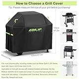 Ezilif Barbecue covers, 120x60x120cm BBQ Covers Waterproof 420D Oxford Heavy Duty Large with Windproof Buckle and Reflective Handle, UV Tear-Resistant Gas BBQ Cover for Weber, Char Broil, Nexgrill