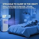 Olsen & Smith 9000 BTU 3-in-1 Portable Air Conditioning Unit, AC Air Con Conditioner Cooler On Wheels with Cooling, Fan & Dehumidifier Functions, 24H Timer with Window Kit & Remote Control, White