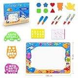 Water Doodle Mat Kids,Painting Writing Color Doodle Mat,Drawing Board Educational Toys Toddler Birthday Gift for Age 1 2 3 4 5 6+ Year Old Boys and Girls