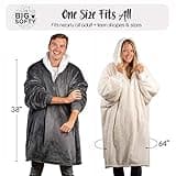 Blanket Hoodie, Oversized Hoodie Blanket, Sherpa & Fleece Wearable Blanket Hoodies for Women & Men, Comfy & Fluffy Hooded Blankets, The Big Softy® (Navy Blue)