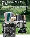 EasyAcc Portable Air Cooler Fan,20000mAh Battery 116Hrs,7000ML Water Tank,Misting Camping fan 3 Spray Mister,Remote, 3-in-1 Fan for Home, Bedroom, Kitchentchen,Outdoor