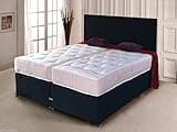 sleepkings 5ft & 6ft Luxury Zip & Link Divan Bed Sets Pocket Sprung Mattress+Matching Headboard & 4 Drawer Storage Option(5FT Kingsize, Cream)